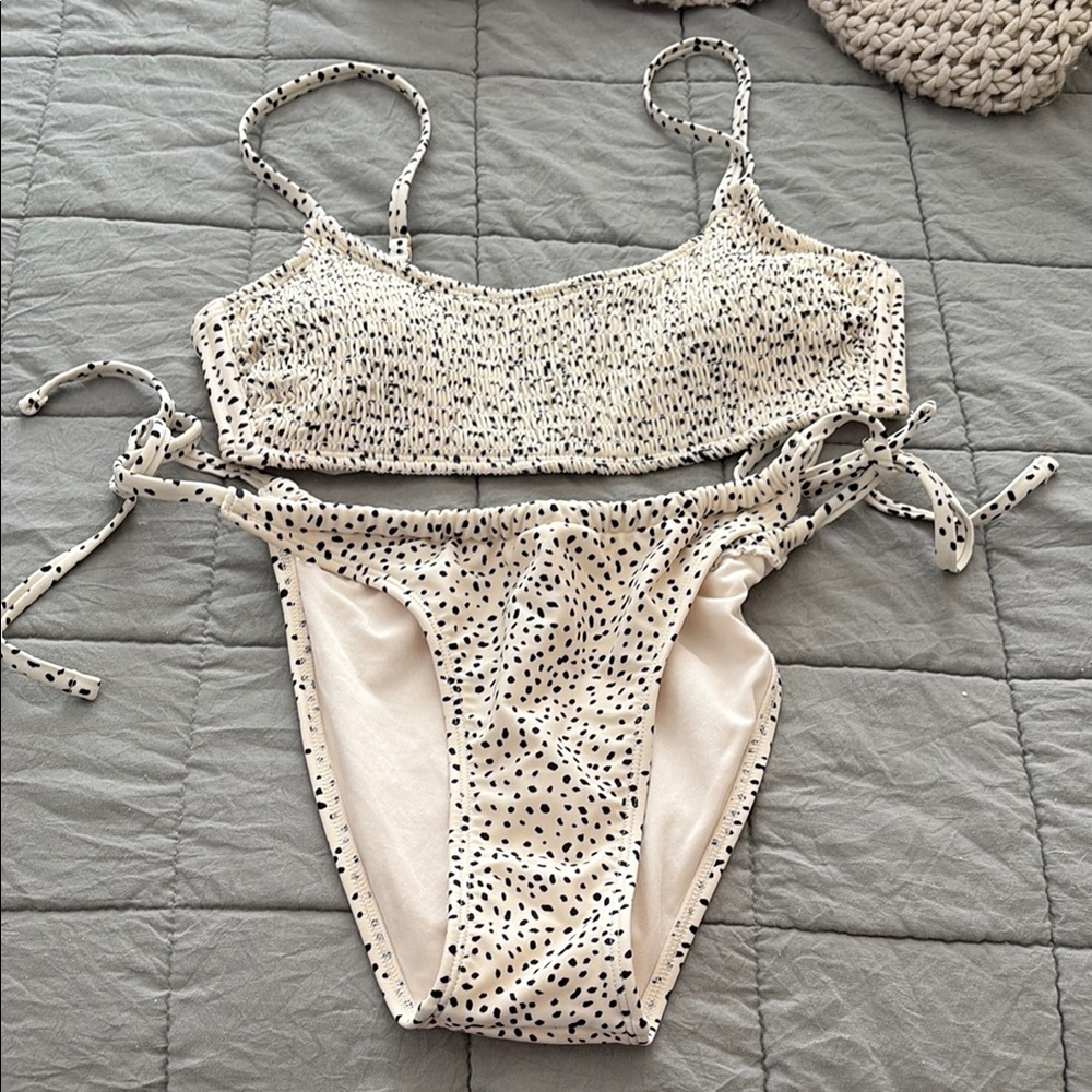 Spotted Cream Bikini Set